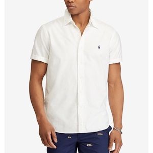 Slim fit Ralph Lauren white button up short sleeve